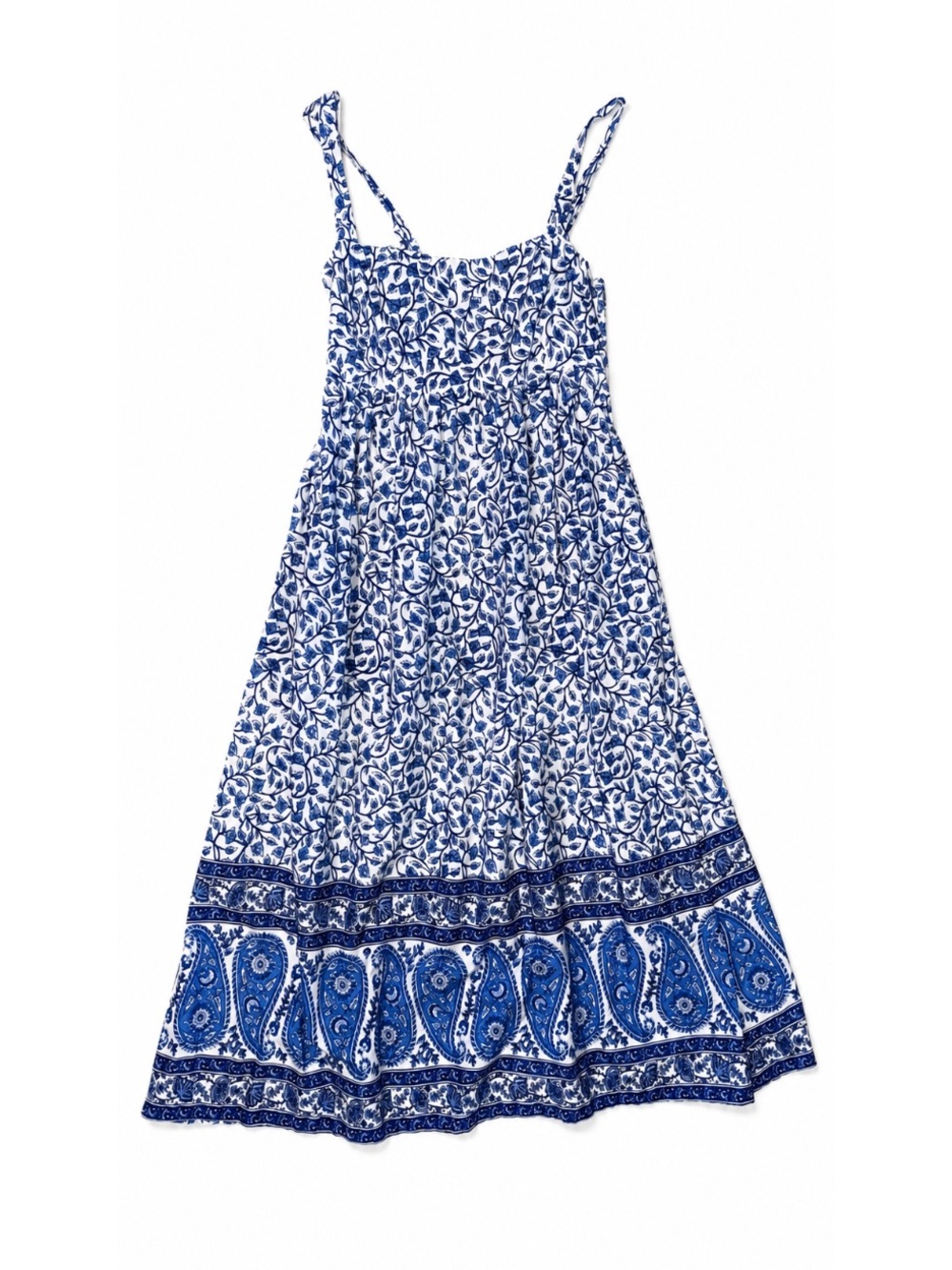 J Crew Blue Floral Boho Maxi Dress Size 8 Excellent Condition